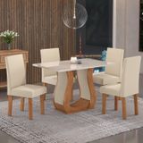 Conjunto Sala De Jantar Mesa Inovare 120x80cm Tampo Vidro/mdp Com 4 Cadeiras Venus  Móveis