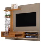 Painel Para Tv Até 55 Polegadas Frizz Supreme Com Led Cor Fendi E Naturale - Madetec