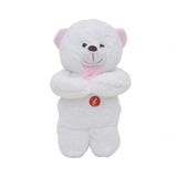 Urso Laço Rosa Rezando Pai Nosso 28cm - Pelúcia