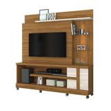 Estante Home Theater Com Rodízio Alan Para Tv 55 Polegadas Naturale E Off White - Madetec