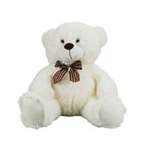 Urso Branco Sentado Laço 29cm - Pelúcia