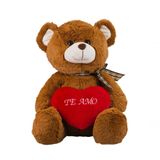 Urso Marrom Claro Coração &quot;te Amo&quot; 60cm - Pelúcia