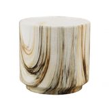 Vaso Porcelana Detalhes Marrom Estilo Mármore 8x8x8cm