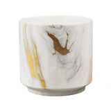 Vaso Porcelana Manchas Estilo Mármore 8x8x8cm