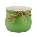 Vaso Porcelana Verde Laço 8,5x10x10cm