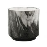 Vaso De Porcelana Preto Estilo Mármore 8x8x8cm