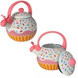 Chaleira Cupcake Esmaltada Gás Indução Apito 2,2 Litros