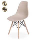 Cadeira Quarto Escritório Sala Charles Design Eames Eiffel Wood - Fendi