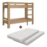 Beliche Com 2 Colchões Solteiro Aveiro Oak Slim Completa Móveis