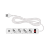 Protetor Eletrônico 4 Tomadas 2 Usb Epe 204 Usb+ 3 Metros Branco Intelbras