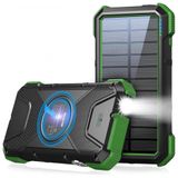 Powerbank Carregador Solar Power Bank 18W, QC 3.0 20000mAh IPX5 Prova D'água LED Bussola Camping Nautica