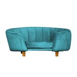 Poltrona Cama Caminha Pet Laddi Veludo Azul Turquesa Dvinn Azul Turquesa