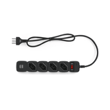 Protetor Eletrônico 4 Tomadas 2 Usb Epe 204 Usb 1 Metro Preto Intelbras