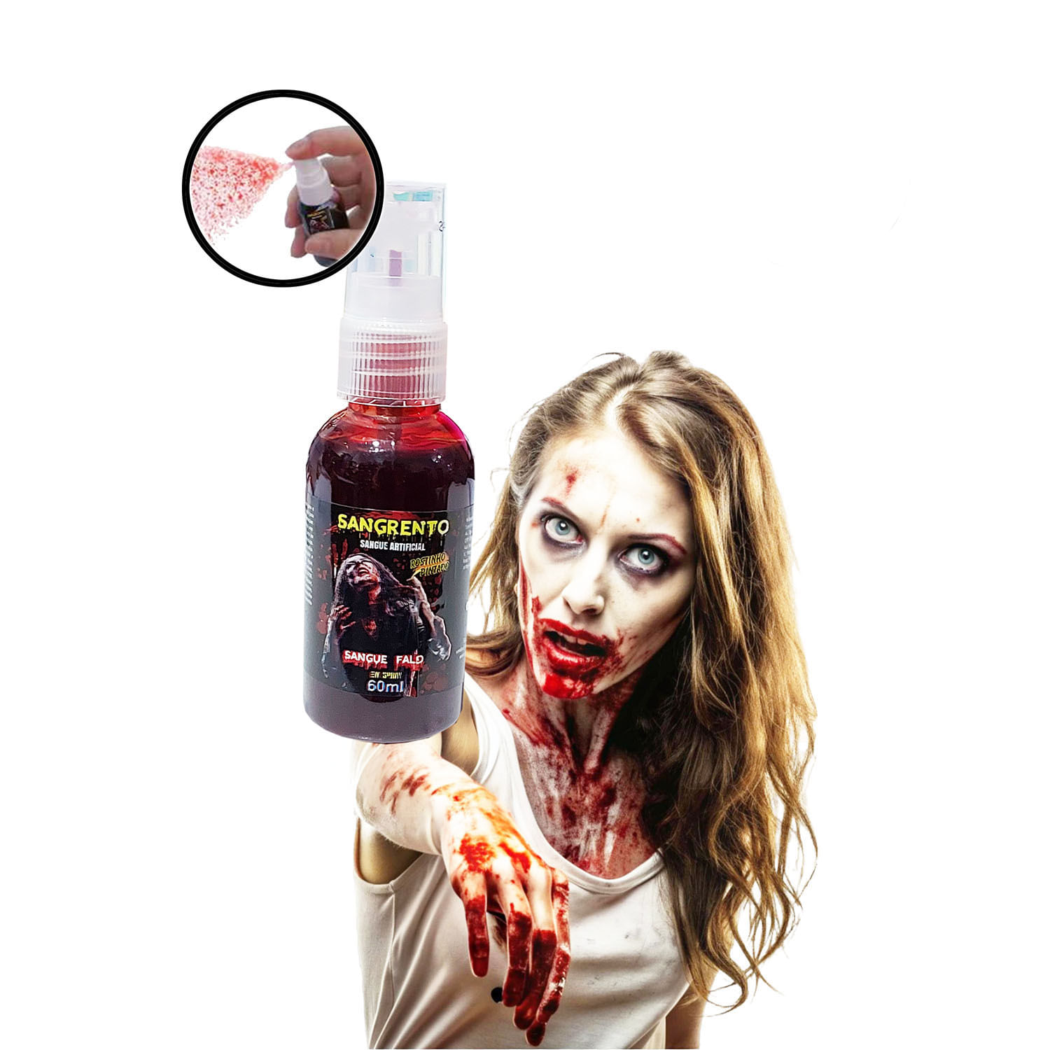 Sangue Falso Spray 60 Ml - Maquiagem Artística Halloween