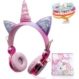 Fones De Ouvido Unicorn Kids Para Meninas Crianças Adolescentes Fones De Ouvido Com Fio W/microfone 3.5mm Jack Over On Ear Headset For Sch