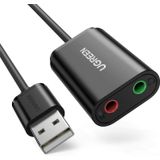 Ugreen Usb Adaptador De Áudio Placa De Som Estéreo Externo Com Fone De Ouvido E Microfone De 3,5 Mm Para Windows Mac Linux Pc Laptops Desktops Ps5 Bl