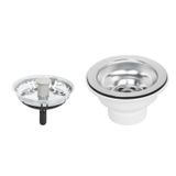 VALVULA TRAMONTINA ECONOMICA PARA PIAS CUBAS E TANQUES 3 1/2 SEM ESCAPE EM ACO INOX E POLIPROPILENO