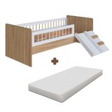 Cama Infantil Com Colchão Solteiro Grade De Proteção Branco Shop Jm