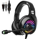 Fone De Ouvido Ziumier Gaming Com Microfone, Compatível Com Ps4 Ps5 Xbox One Pc Laptop, Fones De Ouvido Over-ear Com Led Rgb Light, Microfone De Canc