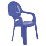 CADEIRA PLASTICA MONOBLOCO COM BRACOS INFANTIL ESTAMPADA CATTY AZUL