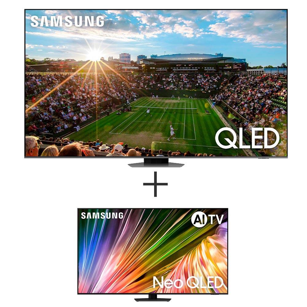 Smart Tv Samsung Qled 4k 98&quot; Polegadas 98q80c 2023 + Smart Tv Samsung Ai Neo Qled 4k 55&quot; Polegadas 55qn85da 2024