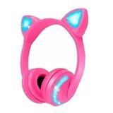 Headphone Bluetooth Com Orelhas De Gato E Iluminação Led Fone Sem Fio De Gatinho Rosa