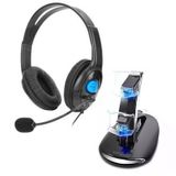 Fones De Ouvido Intra-auriculares Com Microfone+carregador Duplo Para Ps4