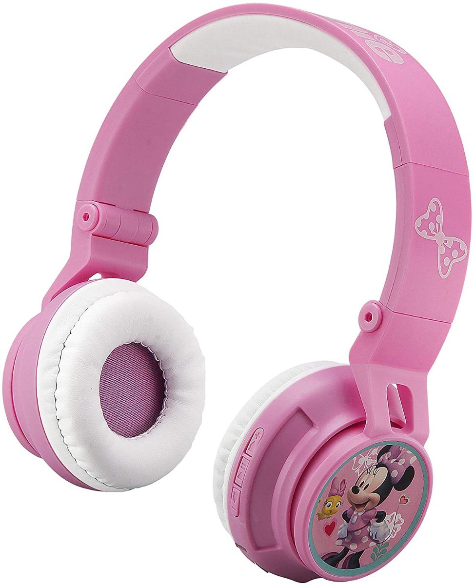 eKids Minnie Mouse Kids Fones de ouvido Bluetooth para fones de ouvido Bluetooth recarregáveis sem fio com microfone Kid Friendly Sound e Bônus Cabo