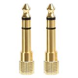 Gold Banhado 6.35mm 1/4 Masculino A 3,5mm 1/8 Adaptador De Fone De Ouvido Estéreo Feminino - 2-pack