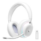 Headset Gamer Sem Fio Logitech G735 Aurora Lightspeed Rgb Bluetooth Usb Branco - 981-001082