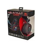 Fone De Ouvido Gamer Knup Kp-401 Preto Vermelho Com Luz Led