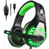 Pacrate PC Gaming Headset com microfone para PS4 Xbox One PC Mac Laptop Nintendo, Deep Bass Surround Gaming Fones de ouvido com microfone de cancelam