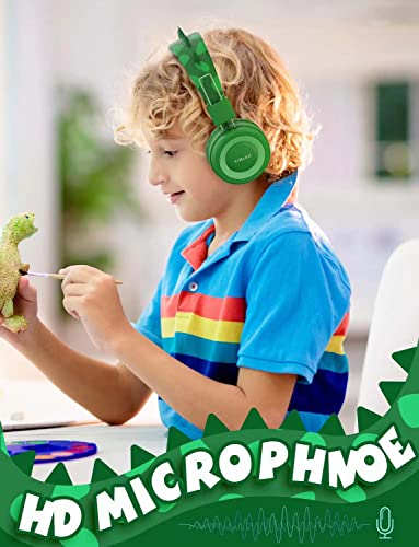 Simjar Dinosaur Kids Fones De Ouvido Com Microfone Para A Escola