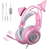 Somic G951s Pink Stereo Gaming Headset Com Microfone Para Ps4 Xbox One Pc Celular 35 Mm Som Desapegível Desapegível Cat Fones De Ouvido