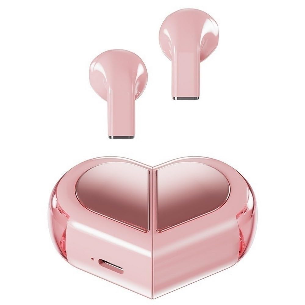 Fone De Ouvido Sem Fio Teysha Touchscreen Heart Waterproof Pink