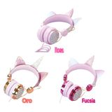 Fones De Ouvido Infantis Com Microfone Com Fio Headband Rosa