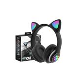 Fones De Ouvido Sem Fio Bluetooth Rgb Cat Ears Bt 5.0 Black