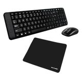 Logitech Mk220 Kit Teclado Mouse Sem Fio + Multilaser Ac027 Mouse Pad Slim Emborrachado Antiderrapante