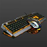 Teclado De Jogos Laranja Retroiluminado E Arco-íris Mouse Combo, Mudança De Cor Led Backlight Computer Gaming Keyboad, Mouse De Jogos Para Pc Ilumina