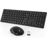 Teclado E Mouse Sem Fio, Wisfox Full-size Wireless Mouse E Keyboard Combo, 2.4ghz Silent Usb Wireless Keyboard Mouse Combo Para Pc Desktops Computado