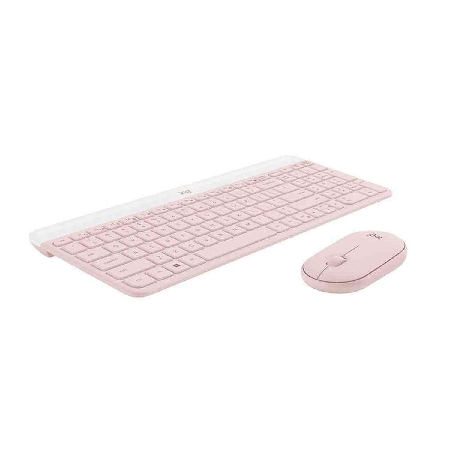 Kit Teclado E Mouse Sem Fio Logitech Mk470 Rosa 920-011313