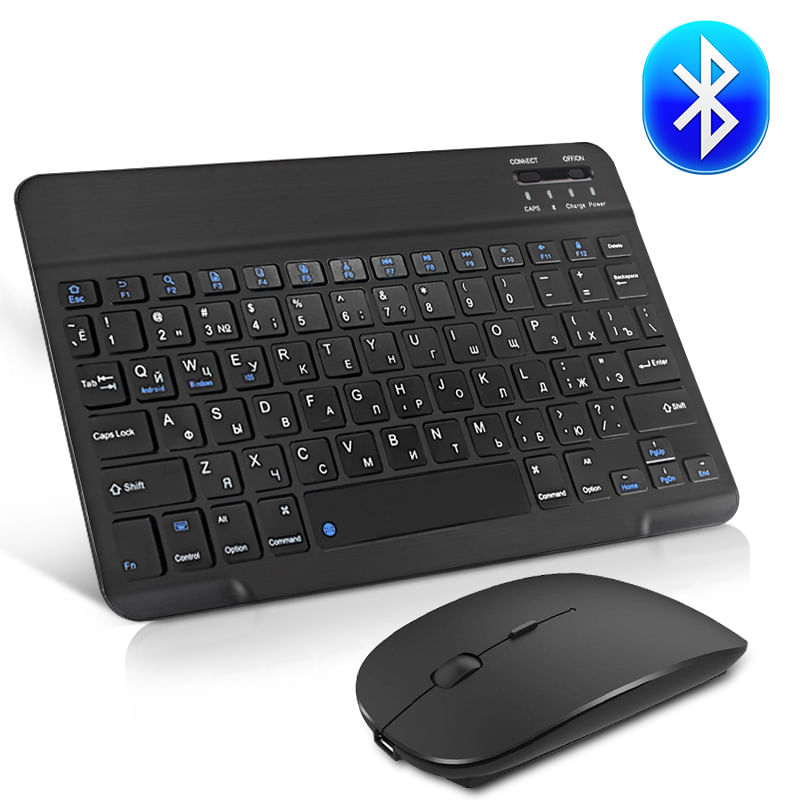 Sem Fio Bluetooth Teclado E Mouse Para Ipad Espanhol Russi