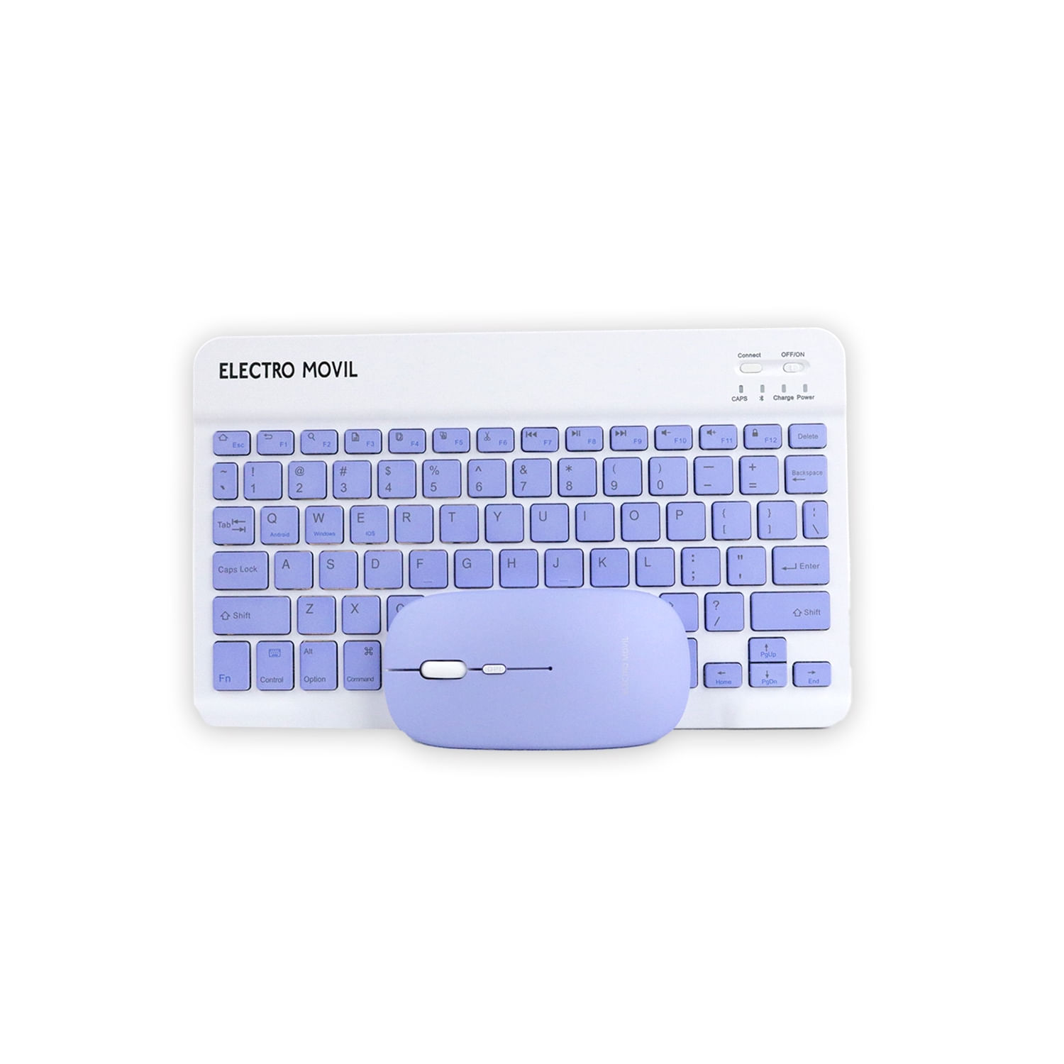 Combinação De Teclado E Mouse Bluetooth Electro Movil Lilac