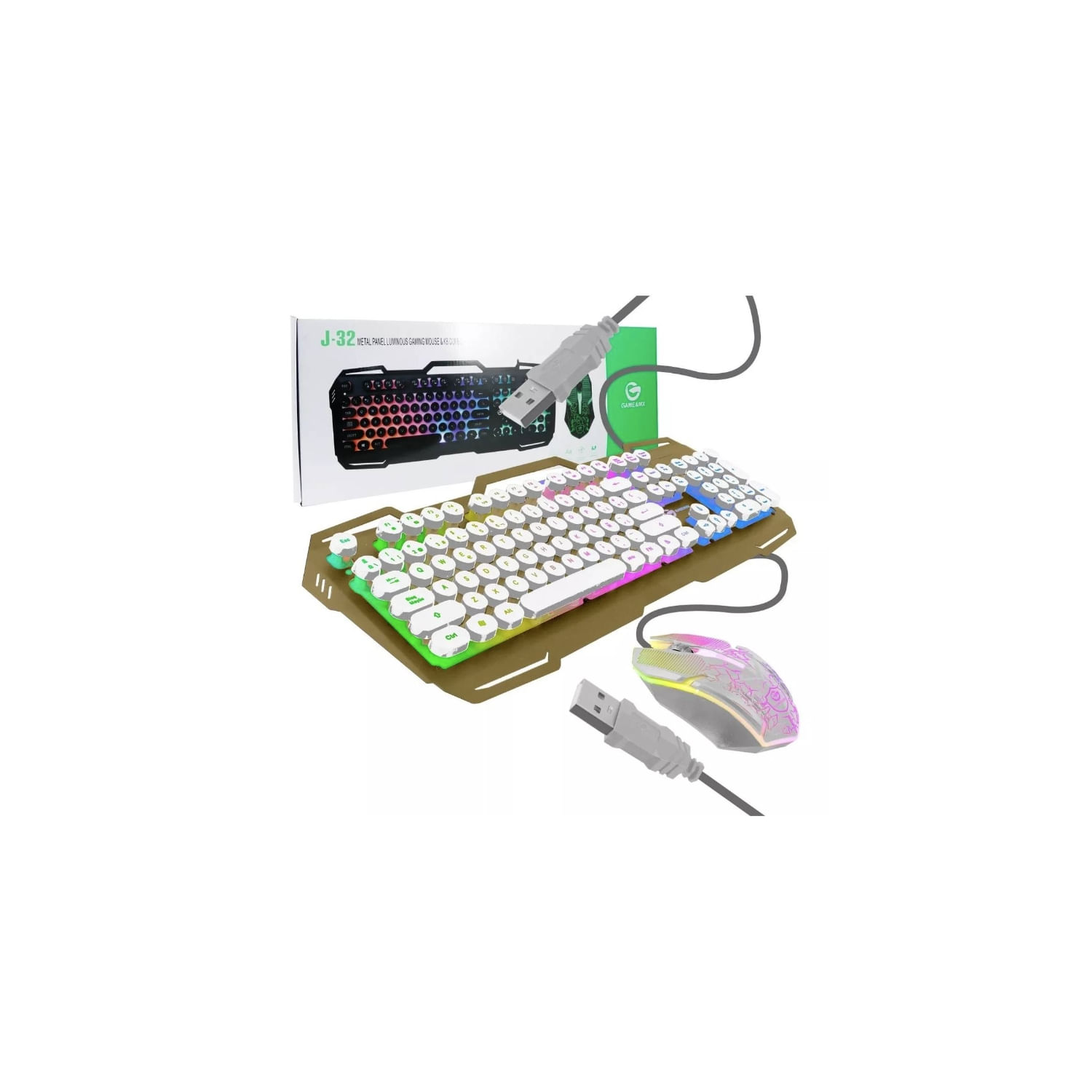 Kit De Teclado E Mouse J-32 Rgb Para Jogadores Com Tecnologia De Membrana