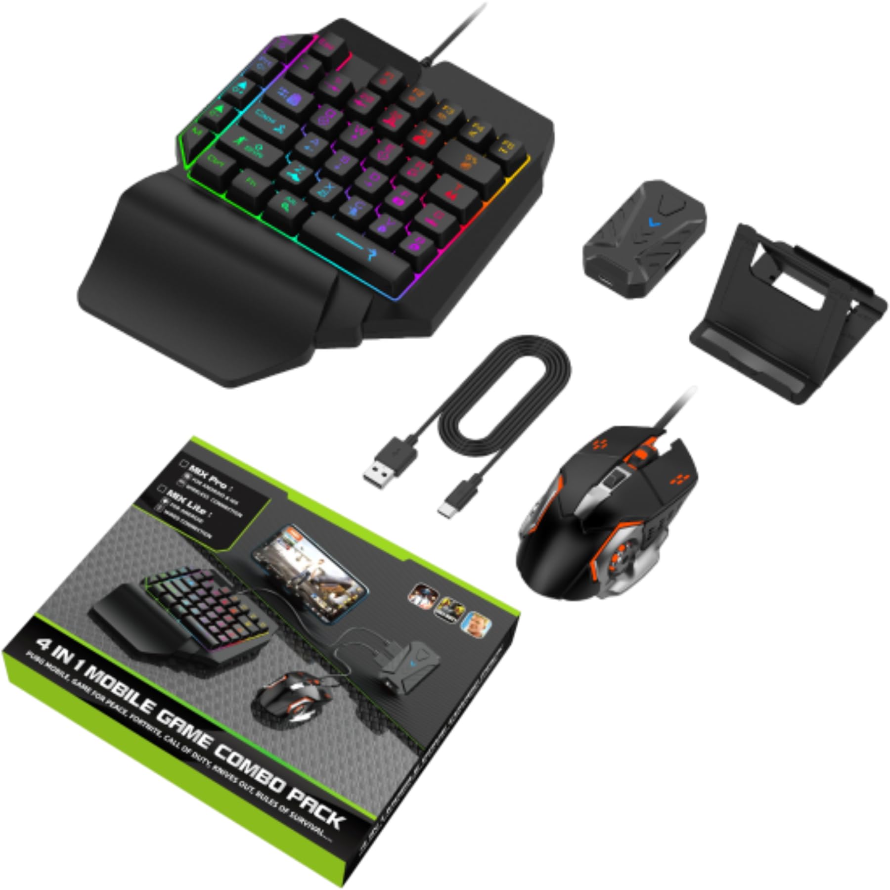 Combo De Teclado E Mouse Para Jogos Bewinner 4 Em 1 Para Celular