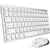 Teclado Com Fio Macally Usb E Mouse Combo Para Mac E Pc - Economize Espaço E Melhore O Fluxo De Trabalho - Teclado Compacto Com 78 Teclas Slim E Mous