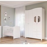 Quarto De Bebê Berço, Guarda-roupa 4 Portas 3 Gavetas Soninho Espresso Móveis Branco