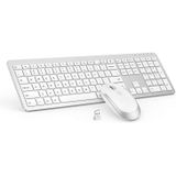 Teclado Sem Fio E Mouse Combo - Full Size Slim Thin Wireless Keyboard Mouse Com Teclado Numérico Com Chave De Transmissão/desliga Tanto No Teclado Qu