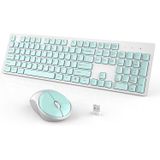 Teclado E Mouse Sem Fio, Wisfox Full-size Wireless Mouse E Keyboard Combo, 2.4ghz Silent Usb Wireless Keyboard Mouse Combo Para Pc Desktops Computado