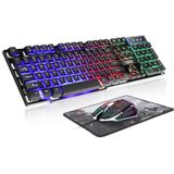 Teclado De Jogos Rgb E Combo De Mouse Colorido, Led Usb Led Backlight Jogo Mouse E Teclado Para Laptop Pc Computador De Jogo E Trabalho, Brilho De Le